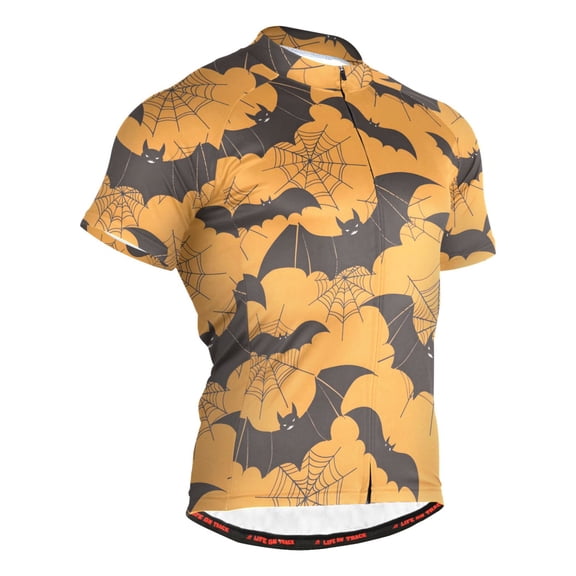 joogoo Bats Spiders Webs Men's Cycling Jerseys Mountain Bike Short Sleeve Tops M