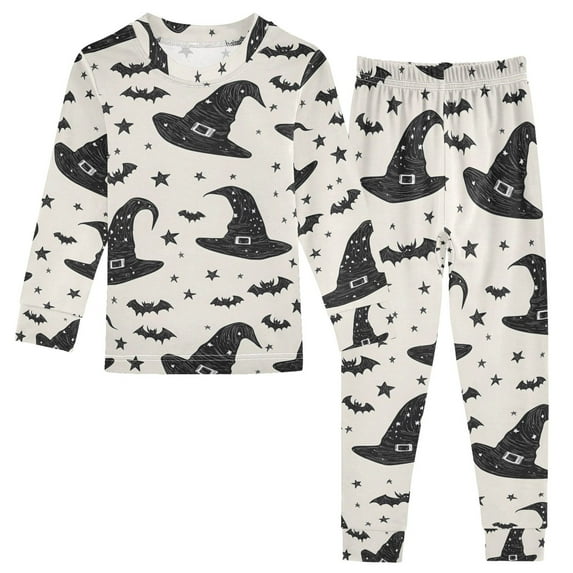 joogoo Bats and Stars 2 Piece Long Sleeve Tee and Pants Cotton Pajama Set 5Y
