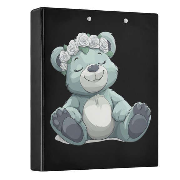 joogoo Bear Hardcover 3 Ring Binder 1.5" Round Rings Interior Pockets Binders Organizer 1 Pack