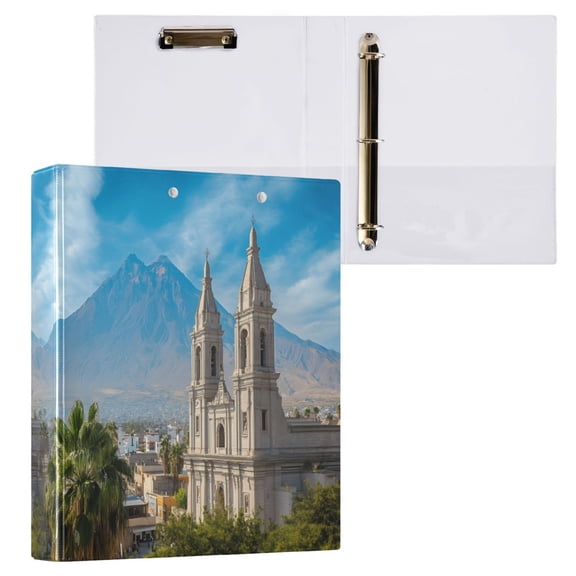 joogoo Beautiful City Landscape Hardcover 3 Ring Binder 1.5" Round Rings Interior Pockets Binders Organizer 1 Pack