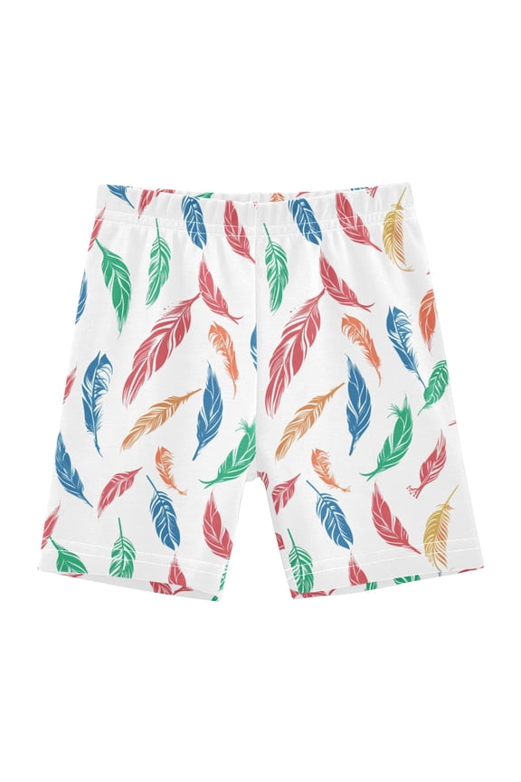 Beautiful Cute Feathers Girls Lined Shorts Bike Dance Bottoms 4T
