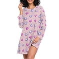 thumbnail image 1 of joogoo Beautiful Glitter Hearts Women's Long Sleeve Nightgown Sleepwear L, 1 of 8