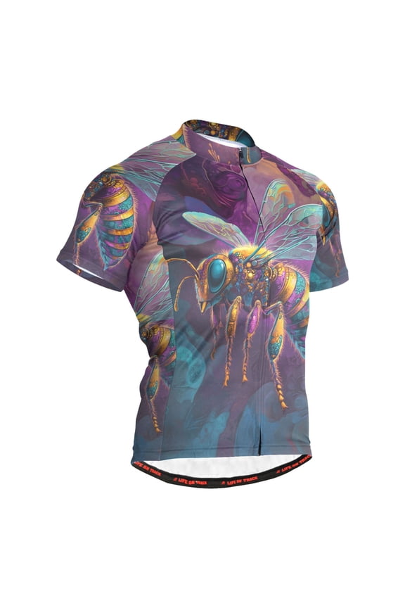 Bee on Marble Men's Cycling Jerseys Mountain Bike Short Sleeve Tops L