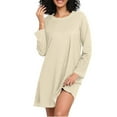 thumbnail image 1 of joogoo Beige Women's Long Sleeve Nightgown Sleepwear L, 1 of 8