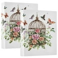thumbnail image 1 of joogoo Bird Butterfly Flower Hardcover 3 Ring Binder 1.5" Round Rings Interior Pockets Binders Organizer 2 Pack, 1 of 9