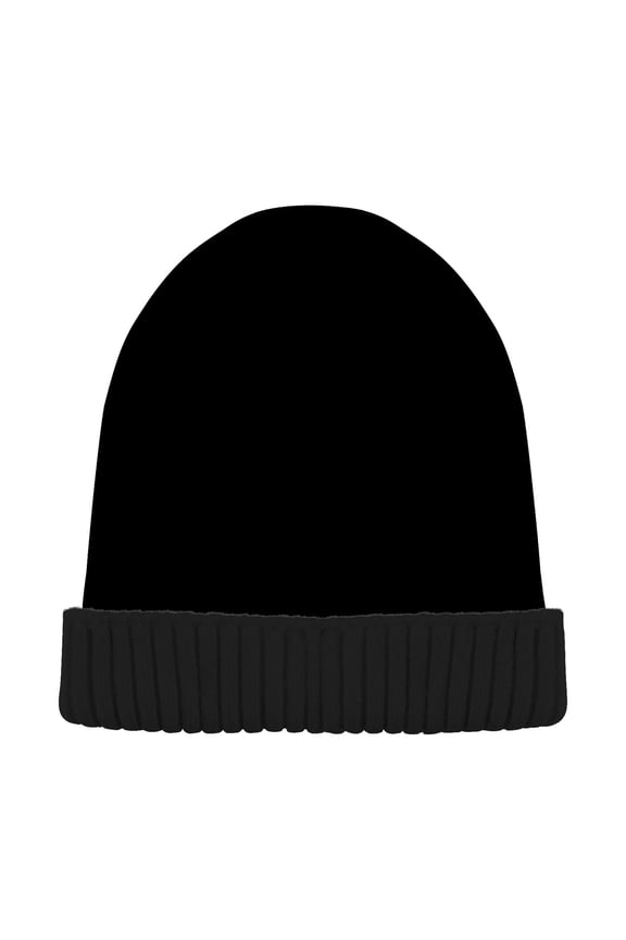 Black Beanie Hats Men Women Cuffed Skull Cap Winter Warm Knit Thick Beanies