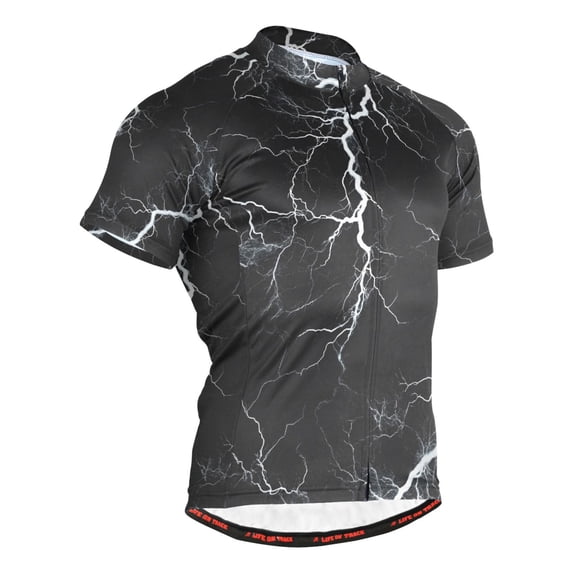 joogoo Black Marble Pattern Men's Cycling Jerseys Mountain Bike Short Sleeve Tops 3XL