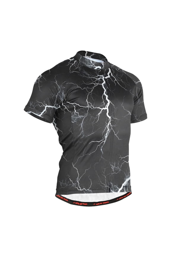 Black Marble Pattern Men's Cycling Jerseys Mountain Bike Short Sleeve Tops XL