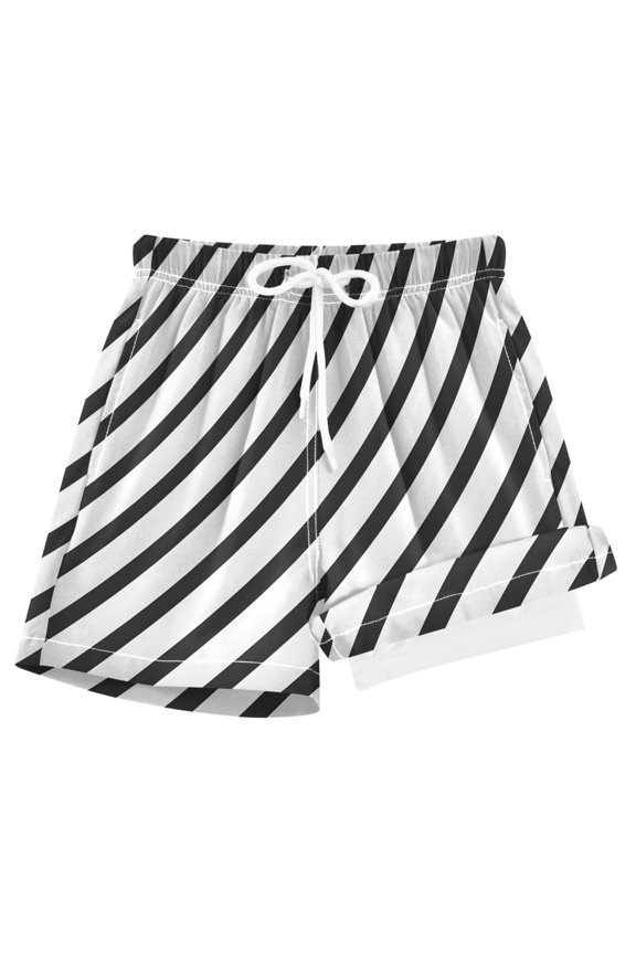 Black Stripes Boys Swim Trunks Beach Swimsuit Shorts Boxer 7Y