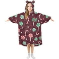 thumbnail image 1 of joogoo Blanket Hoodie Christmas Candy Canes for Oversize Sweatshirt Boys Girls 3-14 YR L, 1 of 7