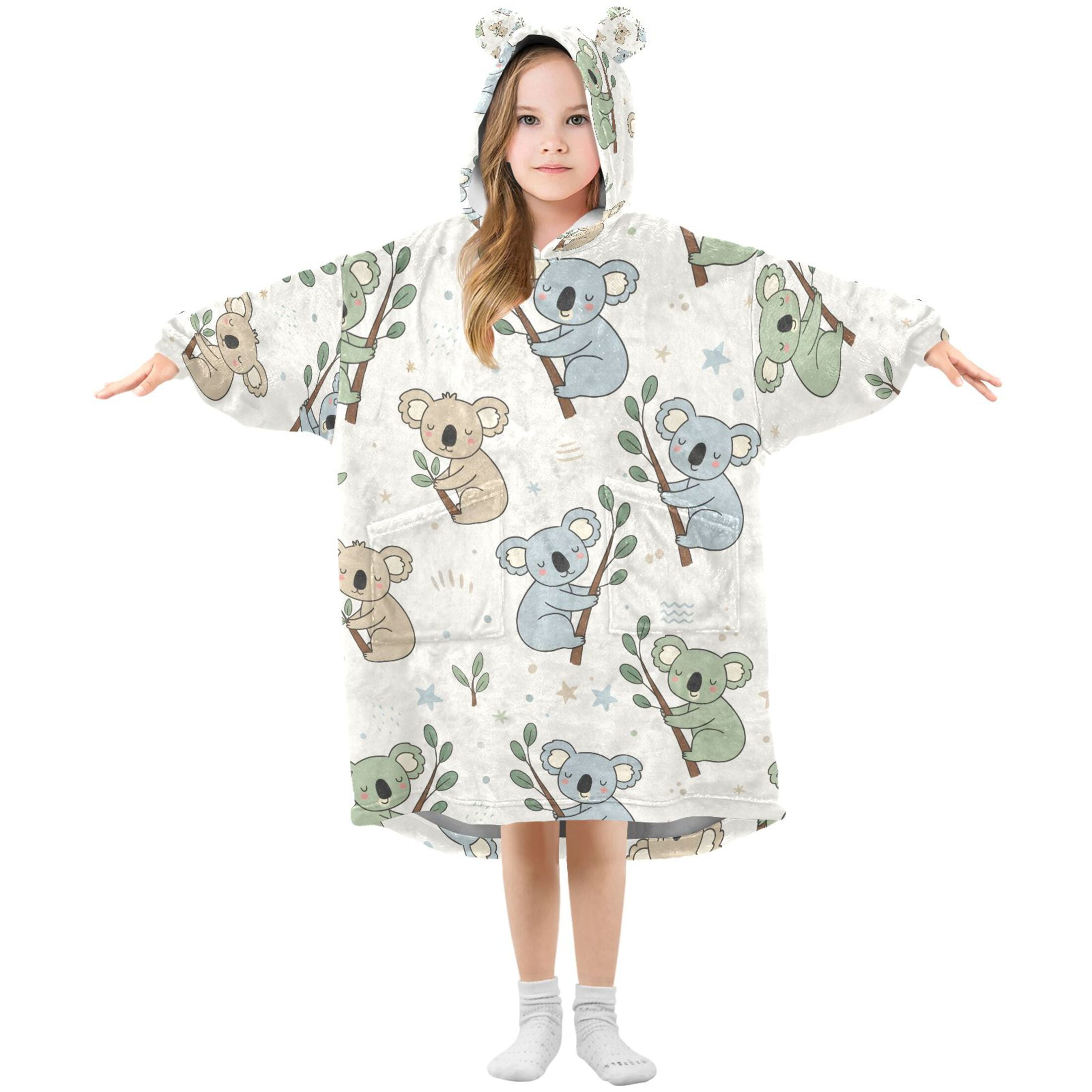 joogoo Blanket Hoodie Cute Koala for Oversize Sweatshirt Boys Girls 3-14 YR L