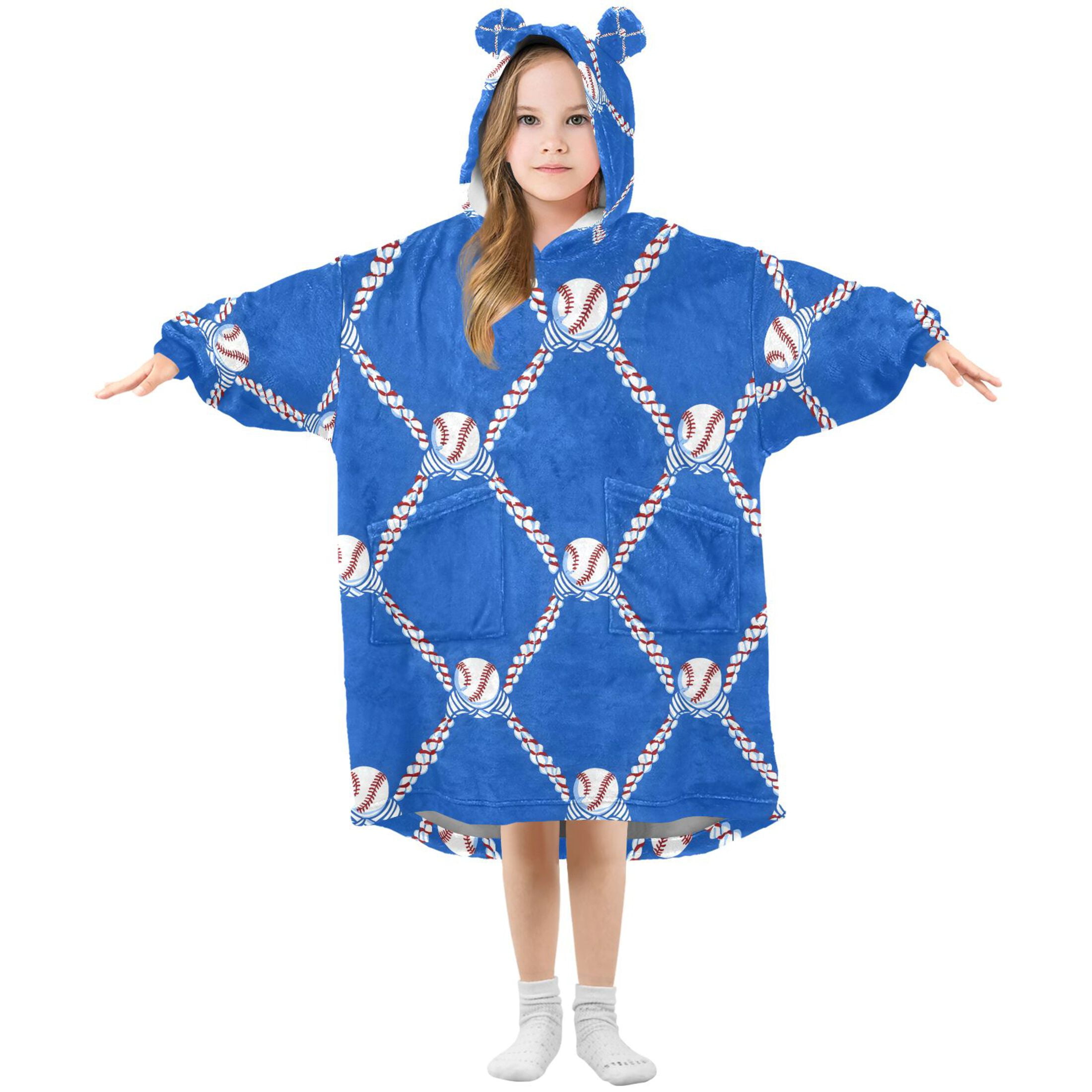 joogoo Blanket Hoodie for Baseball Oversize Sweatshirt 3-14 YR L
