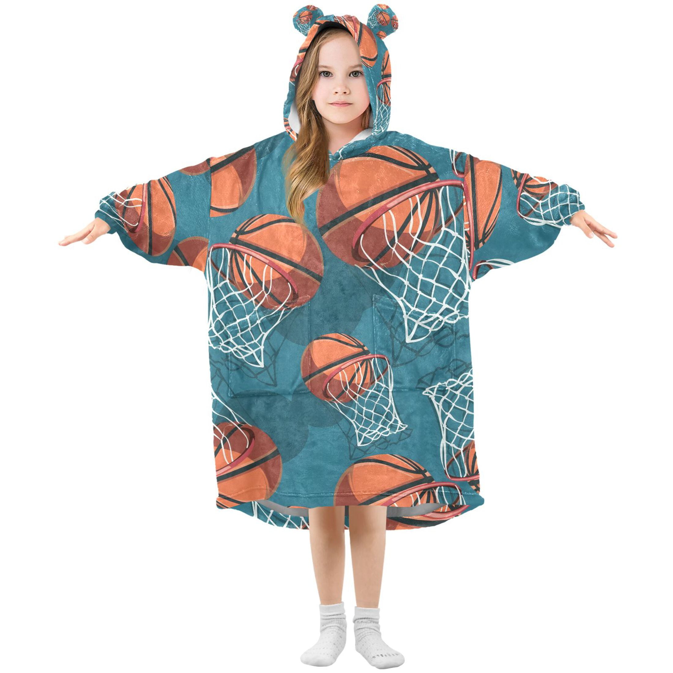 joogoo Blanket Hoodie for Basketball-a1 Oversize Sweatshirt 3-14 YR L