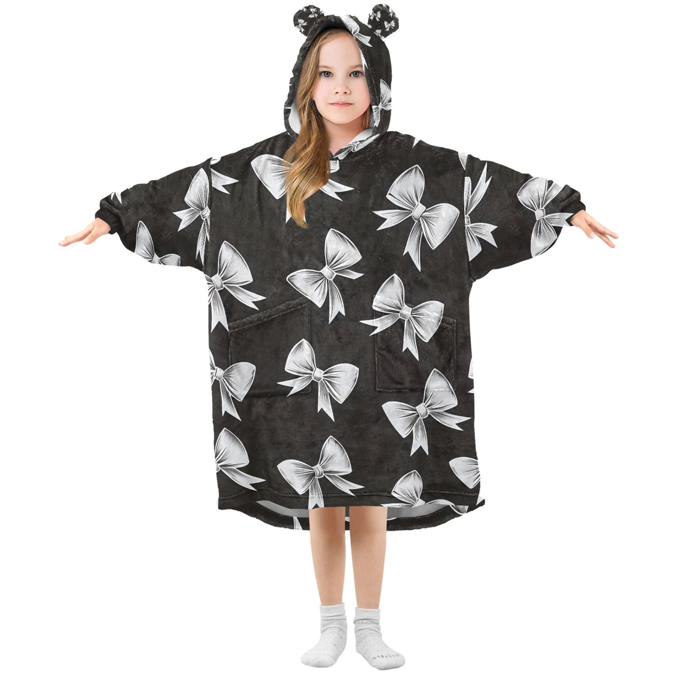 joogoo Blanket Hoodie for Bow Oversize Sweatshirt 3-14 YR L