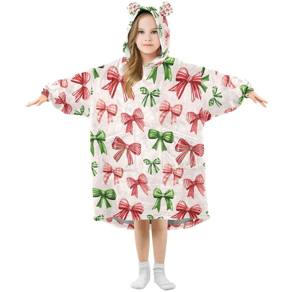joogoo Blanket Hoodie for Bows-b2 Oversize Sweatshirt 3-14 YR L