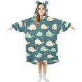 thumbnail image 1 of joogoo Blanket Hoodie for Cartoon Whales Oversize Sweatshirt 3-14 YR L, 1 of 7