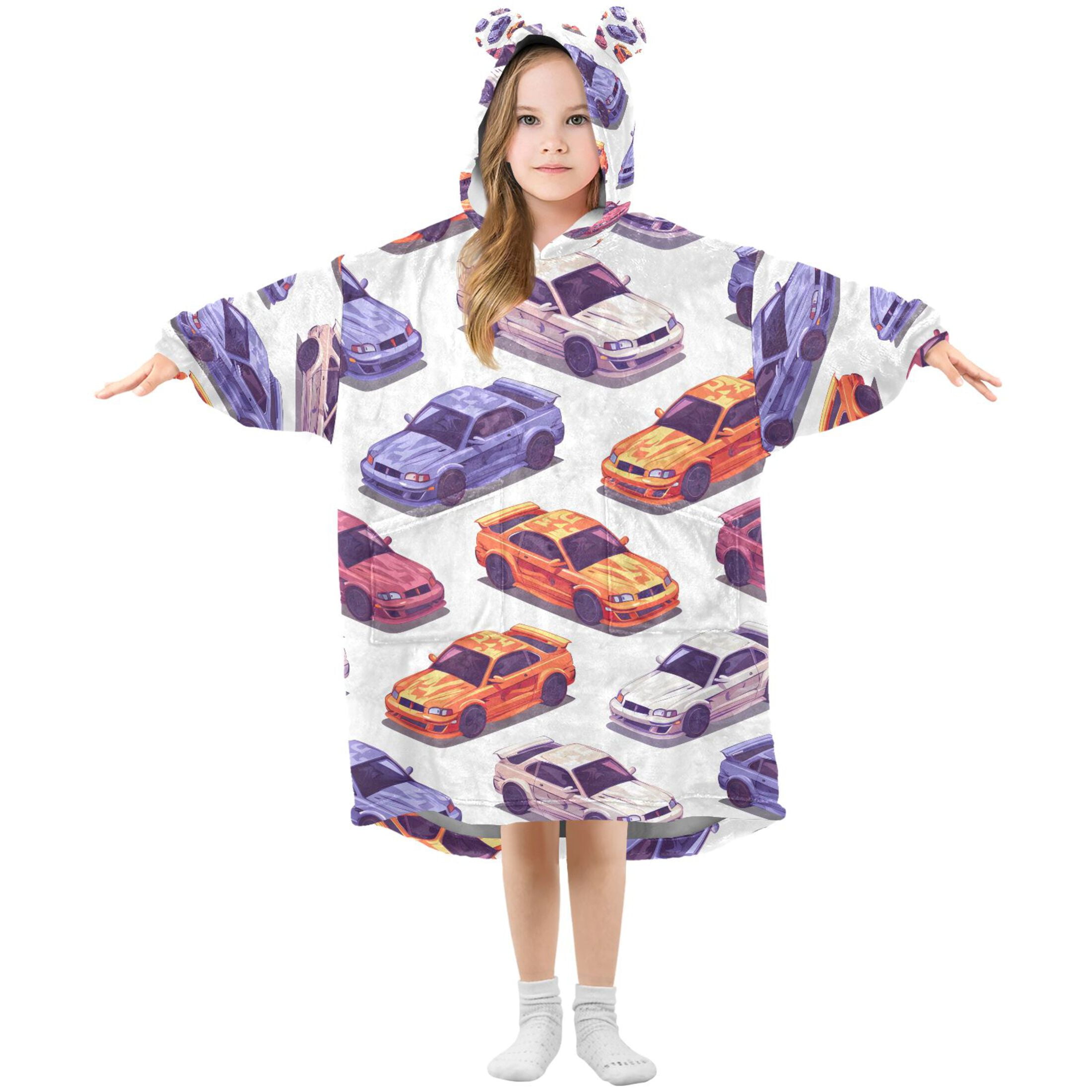 joogoo Blanket Hoodie for Cool Cars Oversize Sweatshirt 3-14 YR L