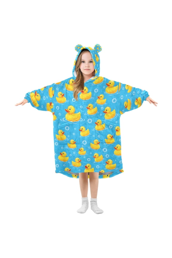 Blanket Hoodie for Cute Ducks Bubbles Oversize Sweatshirt 3-14 YR L