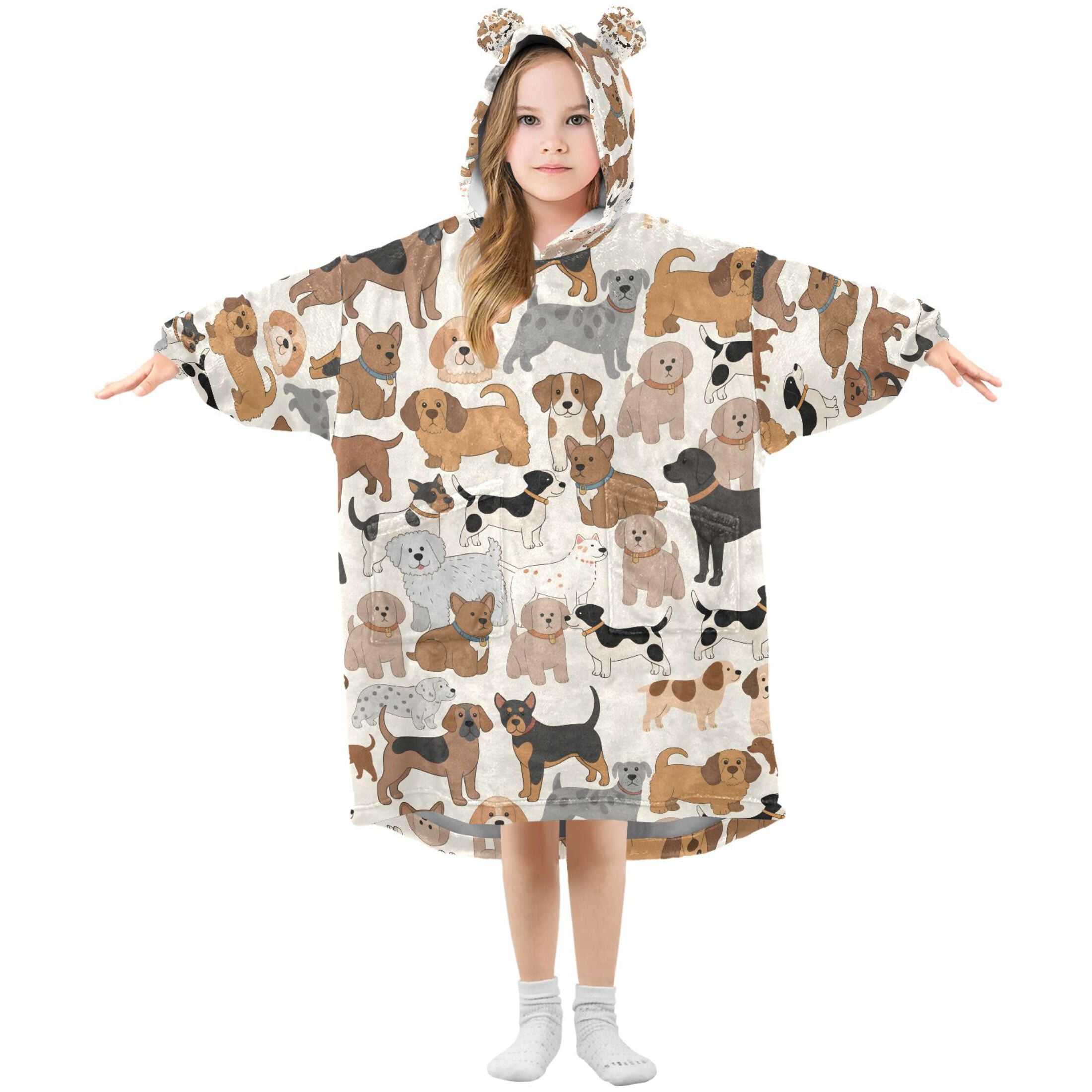 joogoo Blanket Hoodie for Dogs Cartoon Oversize Sweatshirt 3-14 YR L