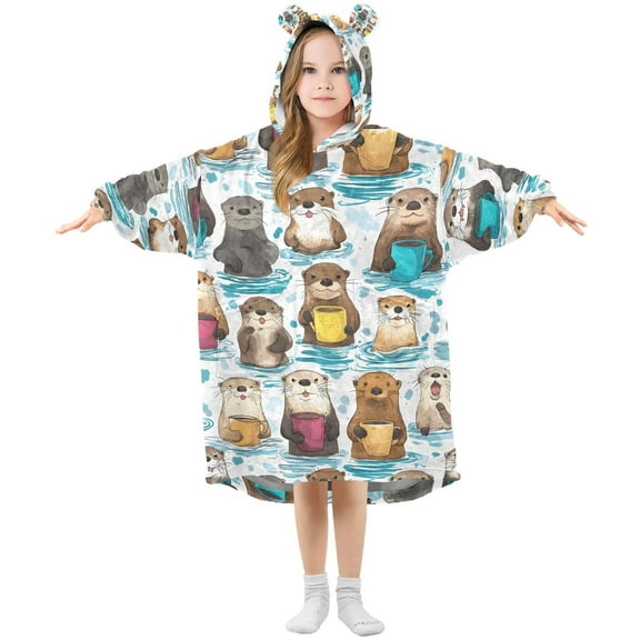 joogoo Blanket Hoodie for Guinea Pig in Water Oversize Sweatshirt 3-14 YR L