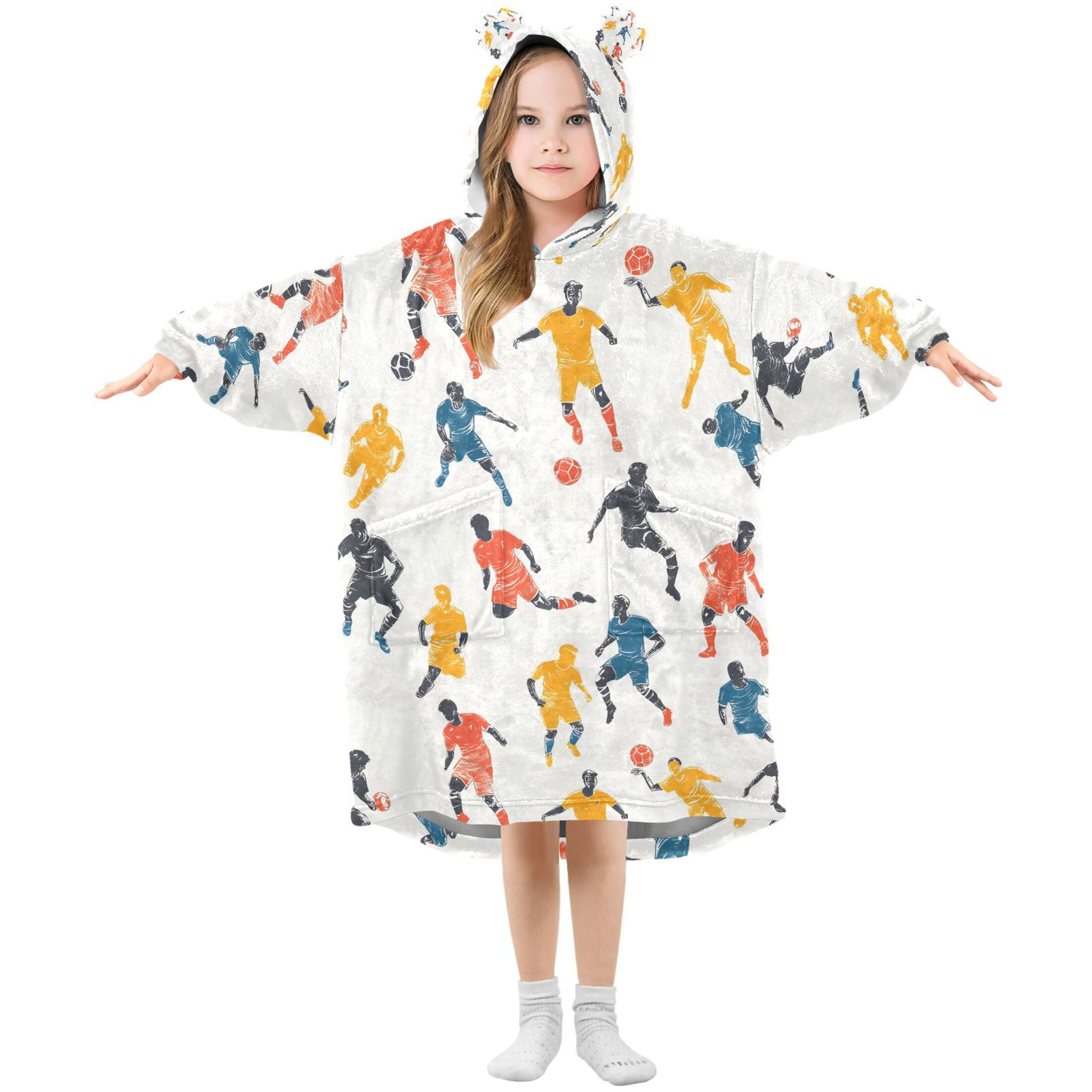 joogoo Blanket Hoodie for Play Football Oversize Sweatshirt 3-14 YR L