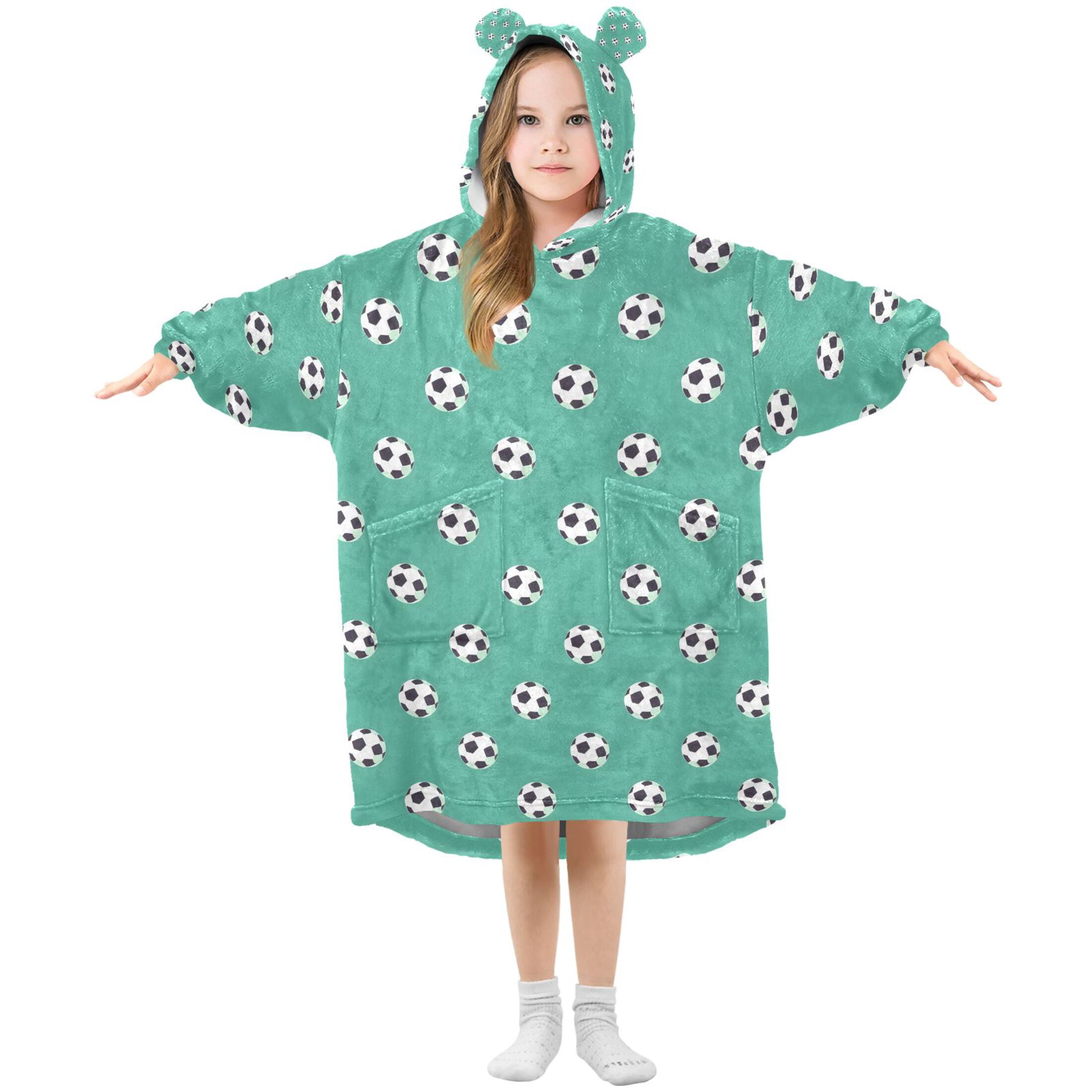 joogoo Blanket Hoodie for Soccer Balls-z2 Oversize Sweatshirt 3-14 YR L