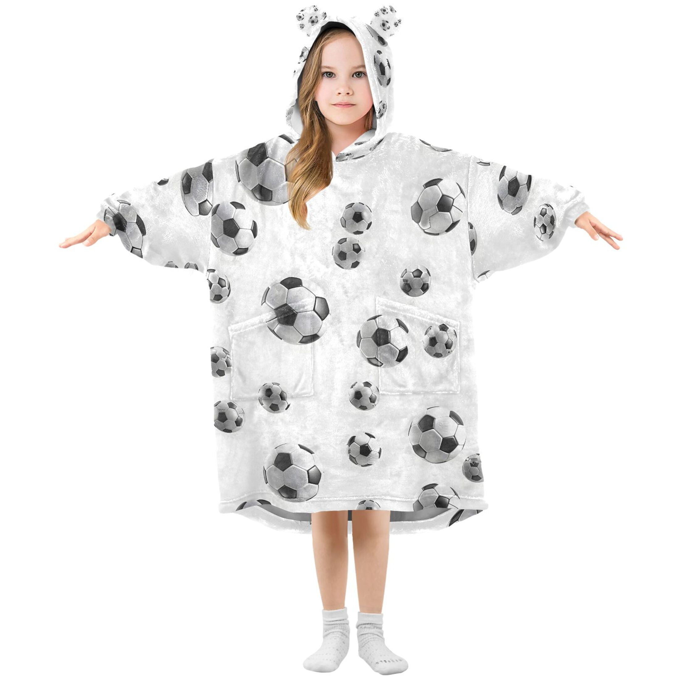 joogoo Blanket Hoodie for Soccer Football Oversize Sweatshirt 3-14 YR L