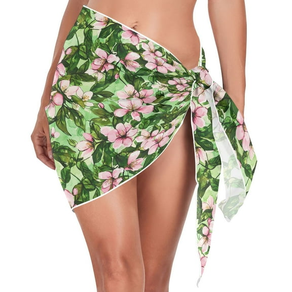 joogoo Blossom Flower Women's Beach Sarong Bathing Suit Wrap Swimwear Cover Ups M