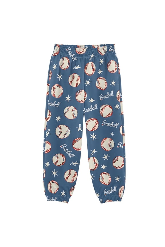 Blue Baseballs Stars Boys' Sweatpants Jogger Pants 4T