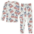 thumbnail image 1 of joogoo Blue Bows Disco Balls 2 Piece Long Sleeve Tee and Pants Cotton Pajama Set 8Y, 1 of 7