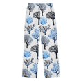 thumbnail image 1 of joogoo Blue Coral Pajama Pants Pj Bottoms Sleepwear Lounge L, 1 of 9