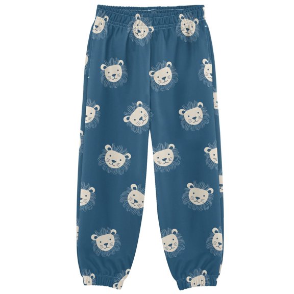 joogoo Blue Cute Lion Boys' Sweatpants Jogger Pants 7-8Y