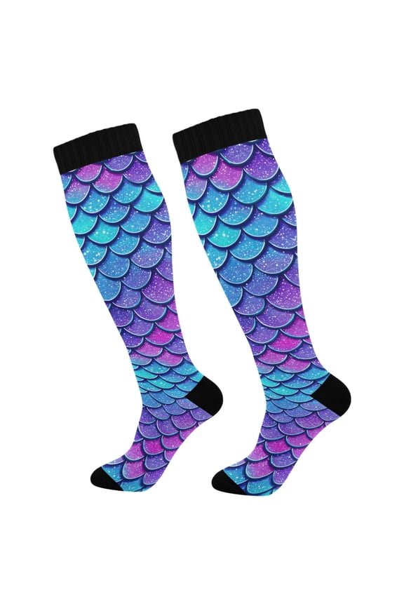 Blue Dragon Scales Socks Women Men Knee High Sock