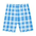thumbnail image 1 of joogoo Blue Geometric Checkered Grid Pattern Girls Lined Shorts Bike Dance Bottoms 8Y, 1 of 7