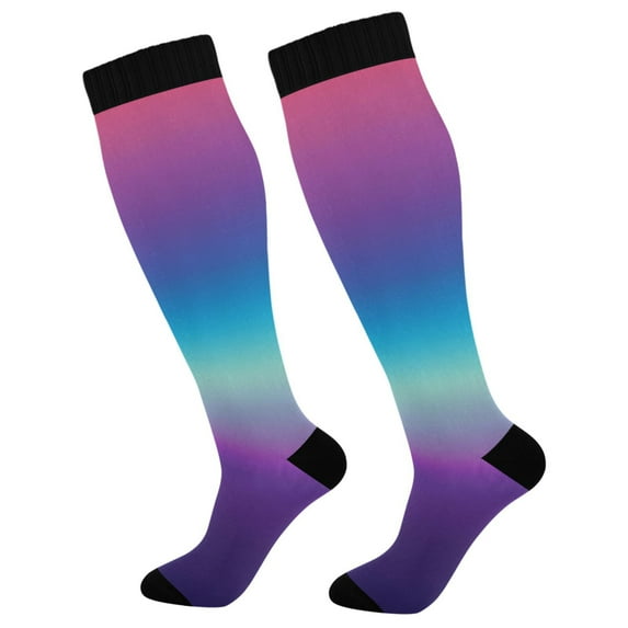 joogoo Blue Gradient Socks Women Men Knee High Sock