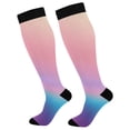 thumbnail image 1 of joogoo Blue Gradient Pink Socks Women Men Knee High Sock, 1 of 8