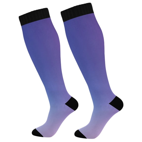 joogoo Blue Gradient-z1 Long Socks Women Men Knee High Sock