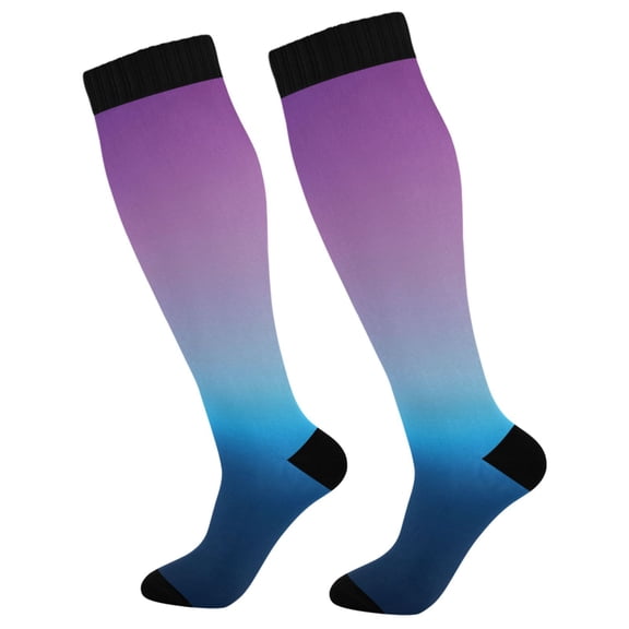 joogoo Blue Gradient-z6 Socks Women Men Knee High Sock