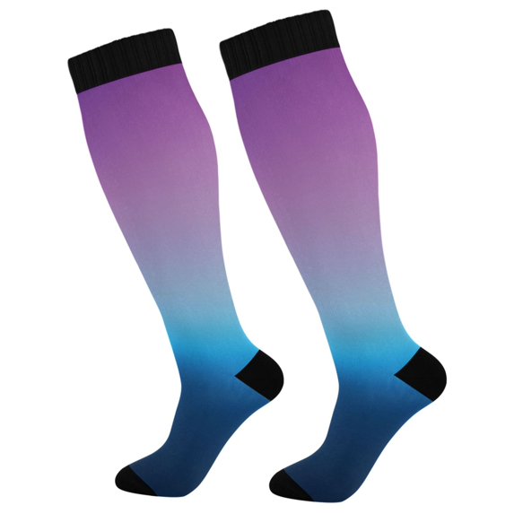 joogoo Blue Gradient-z6 Socks Women Men Knee High Sock
