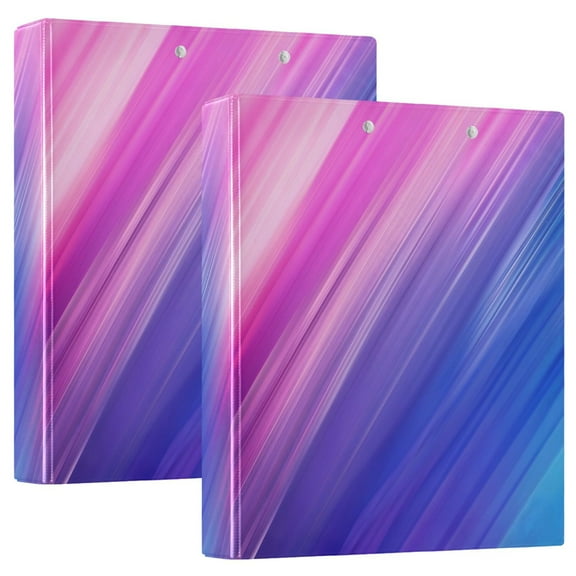 joogoo Blue Pink Tie Dye Hardcover 3 Ring Binder 1.5" Round Rings Interior Pockets Binders Organizer 2 Pack