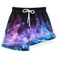 thumbnail image 1 of joogoo Blue Purple Flame Boys Swim Trunks Beach Swimsuit Shorts Boxer 7Y, 1 of 8