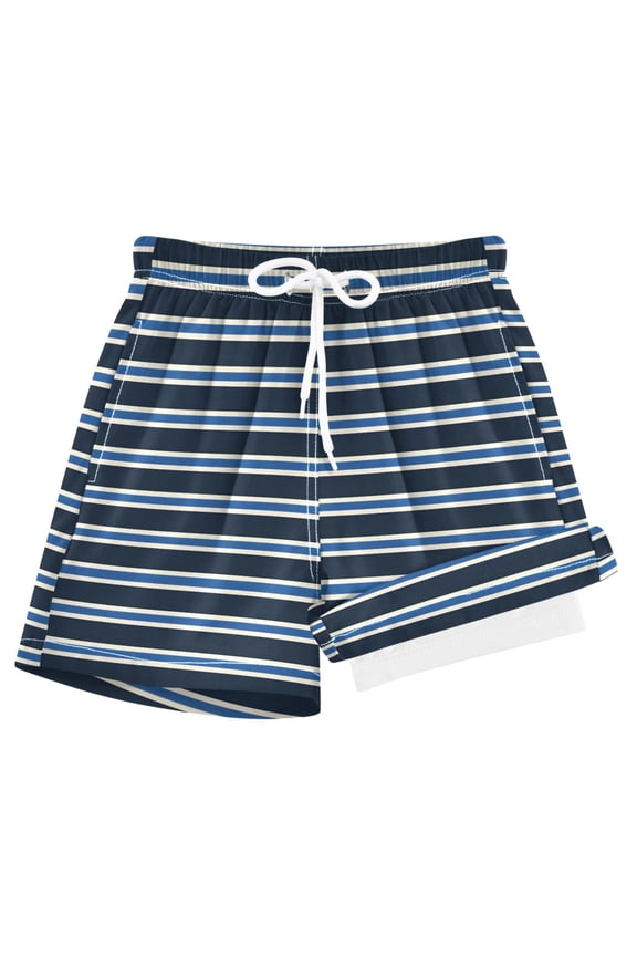 Blue Stripe Boys Swim Trunks Beach Swimsuit Shorts Boxer 7Y