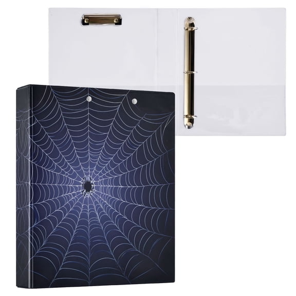 joogoo Blue Web Hardcover 3 Ring Binder 1.5" Round Rings Interior Pockets Binders Organizer 1 Pack
