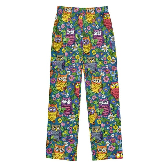 joogoo Bohomia Owls in Floral Pajama Pants Pj Bottoms Sleepwear Lounge M