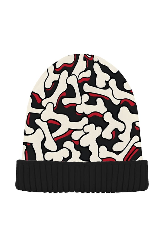 Bones Beanie Hats Cuffed Winter Warm Knit Thick Beanies