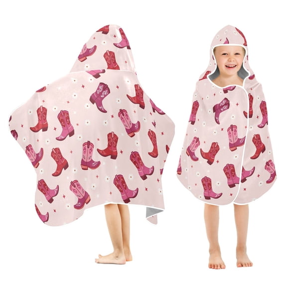 joogoo Boots Daisy Flower Kids Hooded Beach Towel Baby Bath Towel 23.5"x50"