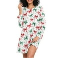 thumbnail image 1 of joogoo Bows Christmas Women's Long Sleeve Nightgown Sleepwear L, 1 of 8