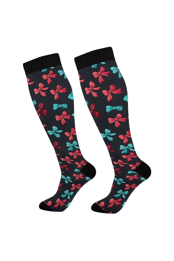 Bows Pattern-d1 Socks Women Men Knee High Sock
