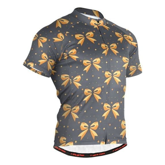 joogoo Bows Pattern Men's Cycling Jerseys Mountain Bike Short Sleeve Tops S