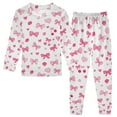 thumbnail image 1 of joogoo Bows and Strawberry Pajamas Set Long Sleeve Soft Cotton Sleepwear 2 Piece 24M, 1 of 7